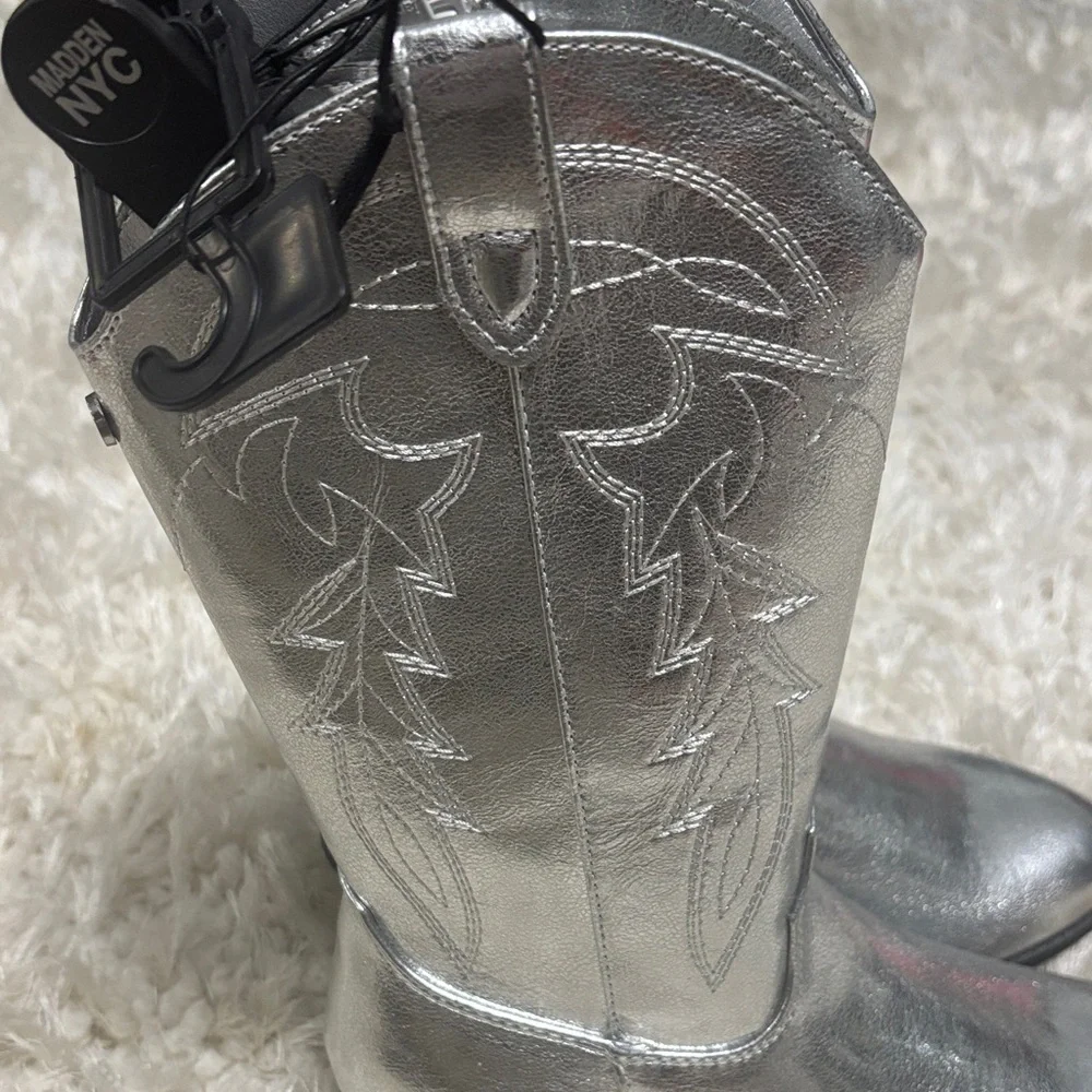 Madden NYC Kids Silver Western Cowboy Boots